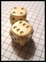 Dice : Dice - 6D - Pair Ivory Colored With Gold Pips